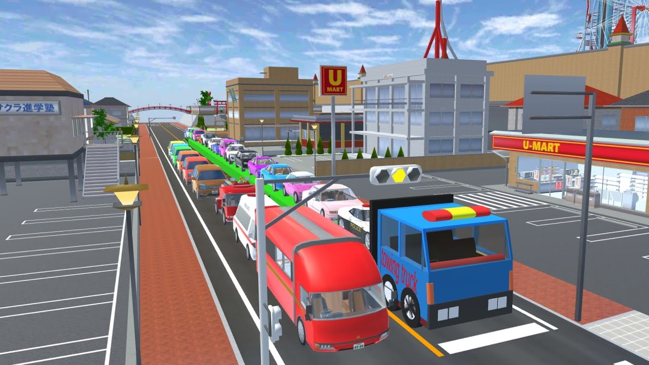 VIRAL Collection of Car's on the longest TOWING TRUCK In the World 🚗😱||Sakura School Simulator 😱✅