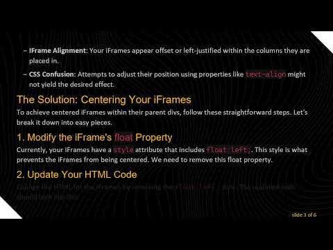 How to Center Embedded iFrames in a Div for a Perfect Webpage Layout