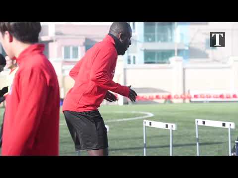 Hamrun's new signing Seydou Doumbia during training.