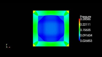 480k Node CFD Euler Simluation, Riemann Shock Problem (Pressure)
