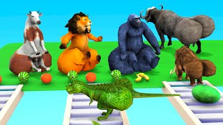 Max Level Squeeze Crossing Fountain Cow Mammoth Gorilla Dinosaur Lion Buffalo Choose the Right Fruit