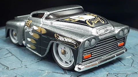 Tooned Chevy Pickup 1959 by Hot Wheels Hardnoze w/3D printed wheels custom