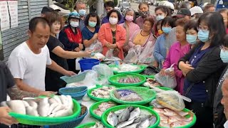 Taiwan Seafood Auction  Grandma and Grandpa Love to Buy Fish !