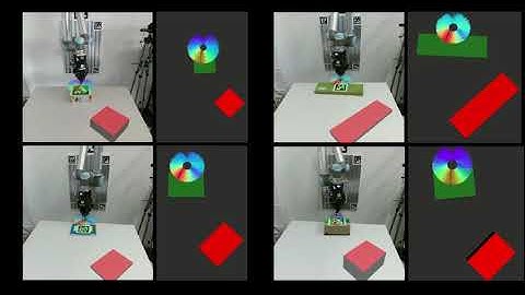 Self-Adapting Recurrent Models for Object Pushing from Learning in Simulation