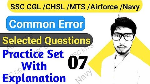 Common Error for SSC CGL/CHSL/Airforce/Navy/BCECE LE Exam/Previous Year Questions Paper by Rds Ravi