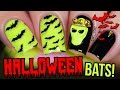 NEON Halloween Bats and Skull Nail Art - SCARY AF