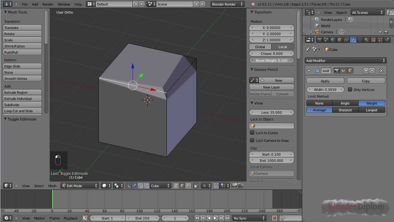 Blender Tutorial I Bevel Modifier Youtube