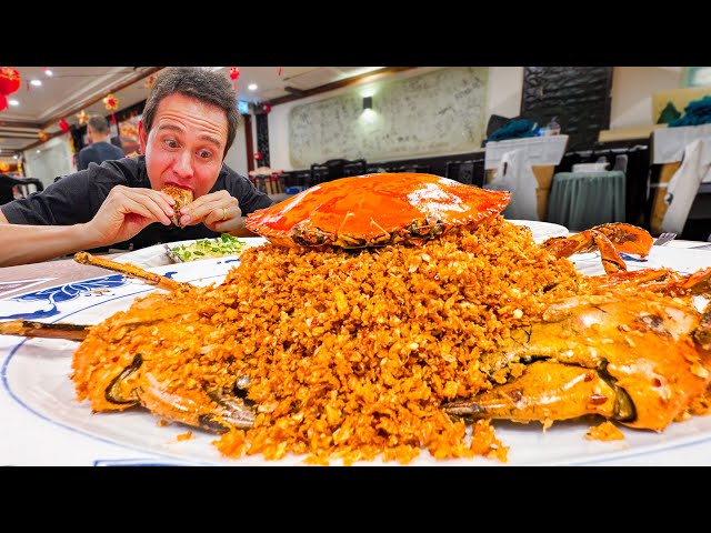 Garlic Crab Mountain!! 🦀 INSANE SEAFOOD in Hong Kong!! (Typhoon Shelter Crab) class=