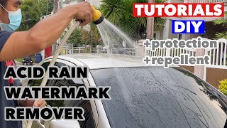 HOW TO REMOVE WATER SPOT ON CAR GLASS? FULL TUTORIAL VIDEO | DIY | ACID RAIN REMOVER + REPELLENT screenshot 4