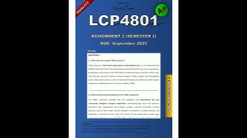 LCP4801 Assignment 2 Semester 2 2025 Detailed Answers DUE September 2025
