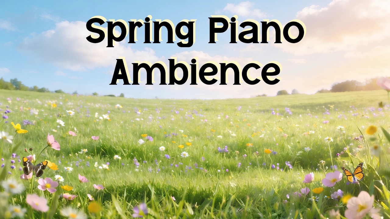Peaceful Spring Nature Ambience 🦋 Flowers, Sunshine, Soft Piano, & Bird Sounds | Study, Read, Relax