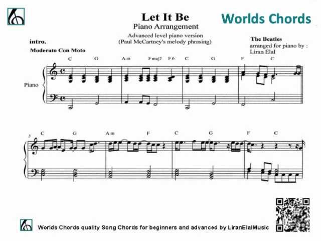 Let It Be - piano sheet music Chords - Chordify.