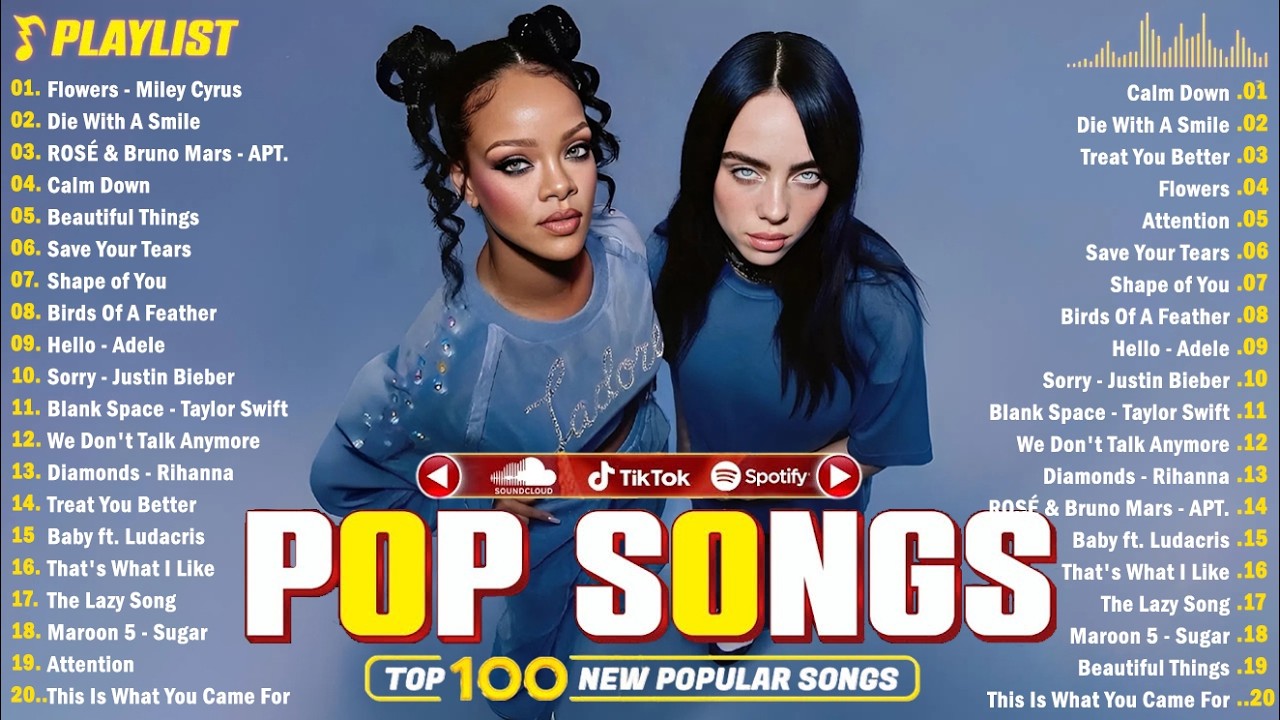 The Weeknd, Bruno Mars, Justin Bieber, Ed Sheeran, Maroon 5, Dua Lipa, Adele 🏝️ Pop Hits 2026