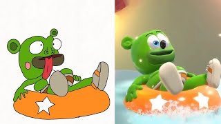 funny gummy bear slide drawing meme gummy bear song