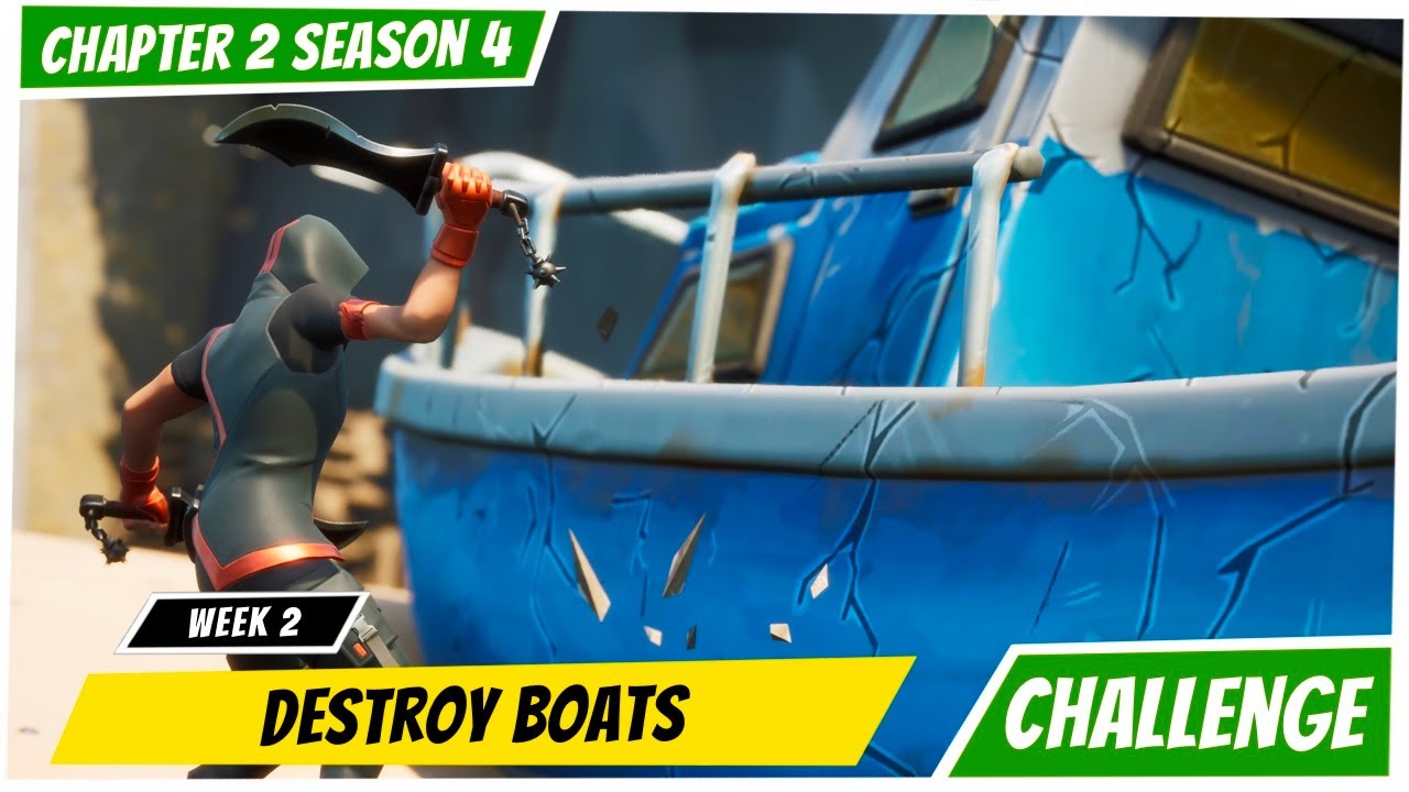FORTNITE CHALLENGES GUIDE Destroy Boats At Craggy Cliffs! YouTube