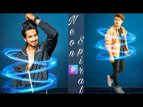 Neon Spiral Photo Editing | Classic Neon Spiral Editing Tutorial | Picsart Photo Editing - YouTube
