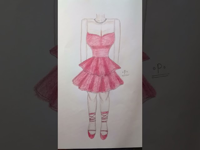 A beautiful dress design drawing ll #shorts #art #pencildrawing #fashion #drawing