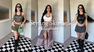 Styling trendy skirts 2023 ( outfit ideas ) ft. FashionNova