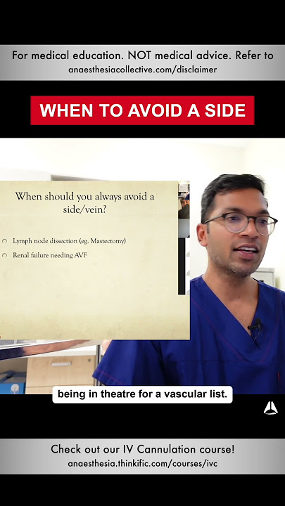 When to Avoid a Side | #shorts #ivcannulation #anesthesiology #nurse