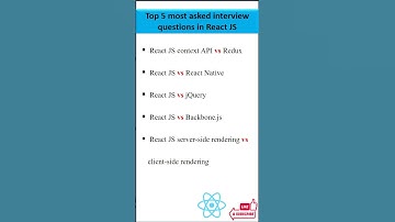 Very Important React JS interview Questions
