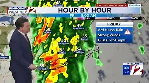 WPRI 12 Weather Forecast 12/16/25 Rain And Strong Wind Friday