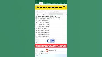 Hide Phone Numbers or Acc Numbers in Excel #shorts