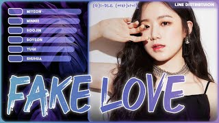 (G)I-DLE - 'Fake Love' - Line Distribution