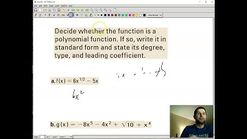 5.2 - Notes 1 - Identify Polynomial Functions