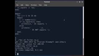 Pascal Program to Filter Square Numbers.