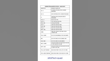 Computer Shortcut Keys – Basic Key