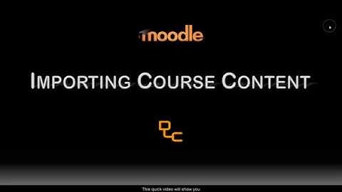 Moodle Importing Course Content