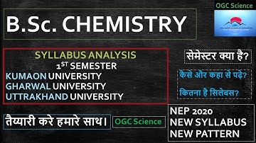 BSc 1st semester chemistry syllabus kumaon university gharwal university and uttarakhand University