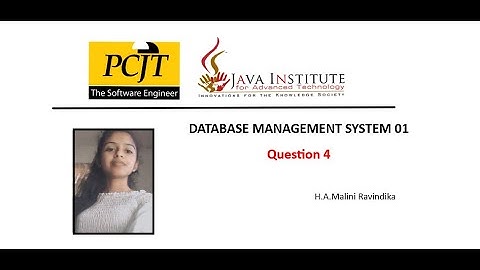 Data Base Task 04 | 1st Year | Java Institute | Database Management System