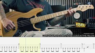 GARY MOORE & PHILL LYNOTT - Out in the fields [BASS COVER + TAB]