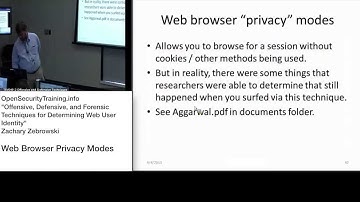 Part8: Web User Identification: Web Browser Privacy Modes