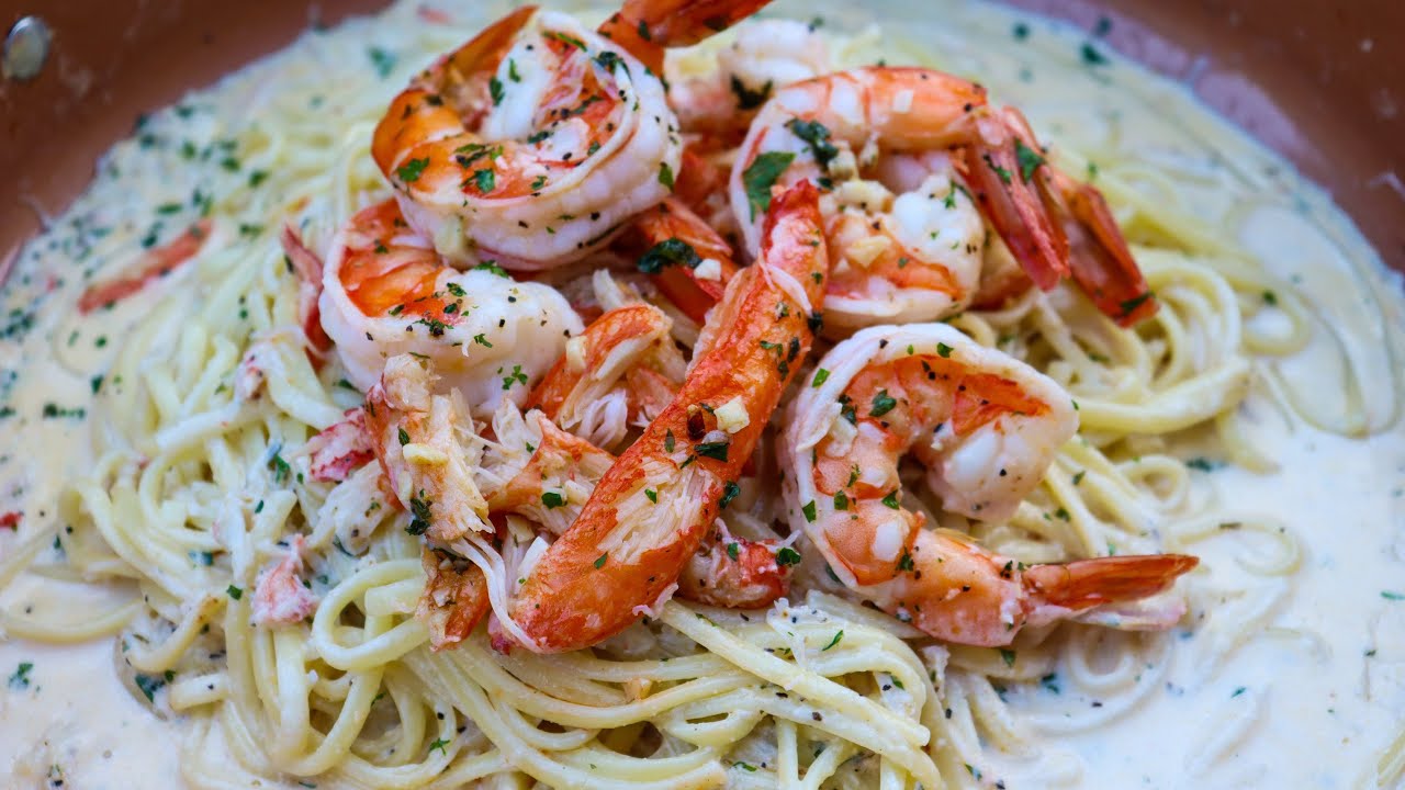 CRAB AND SHRIMP LINGUINE | HOW TO MAKE PASTA| SEAFOOD ...