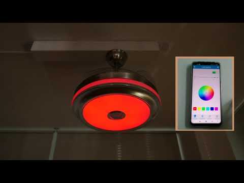 Vidéo: Ventilateur de plafond moderne avec lames rétractables (vidéo)