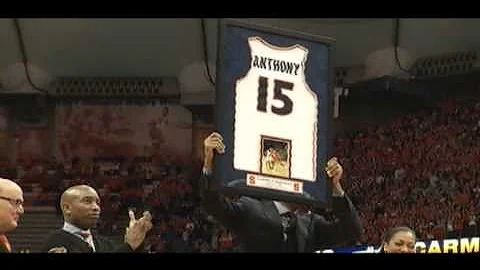 Carmelo Anthony's number 15 jersey retired by Syra...