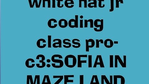 white hat jr coding class pro-c:3-SOFIA IN MAZE LAND