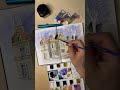 Line and wash - neighborhood in Bucharest #shorts