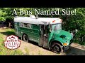 SHORT SKOOLIE CONVERSION TOUR! | Couple's school bus home on wheels.