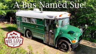 SHORT SKOOLIE CONVERSION TOUR! | Couple's school bus home on wheels.