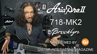 Aria® 718-MK2 Guitarra Eléctrica Brooklyn Les Paul® Style | Color: Open Pore Black video