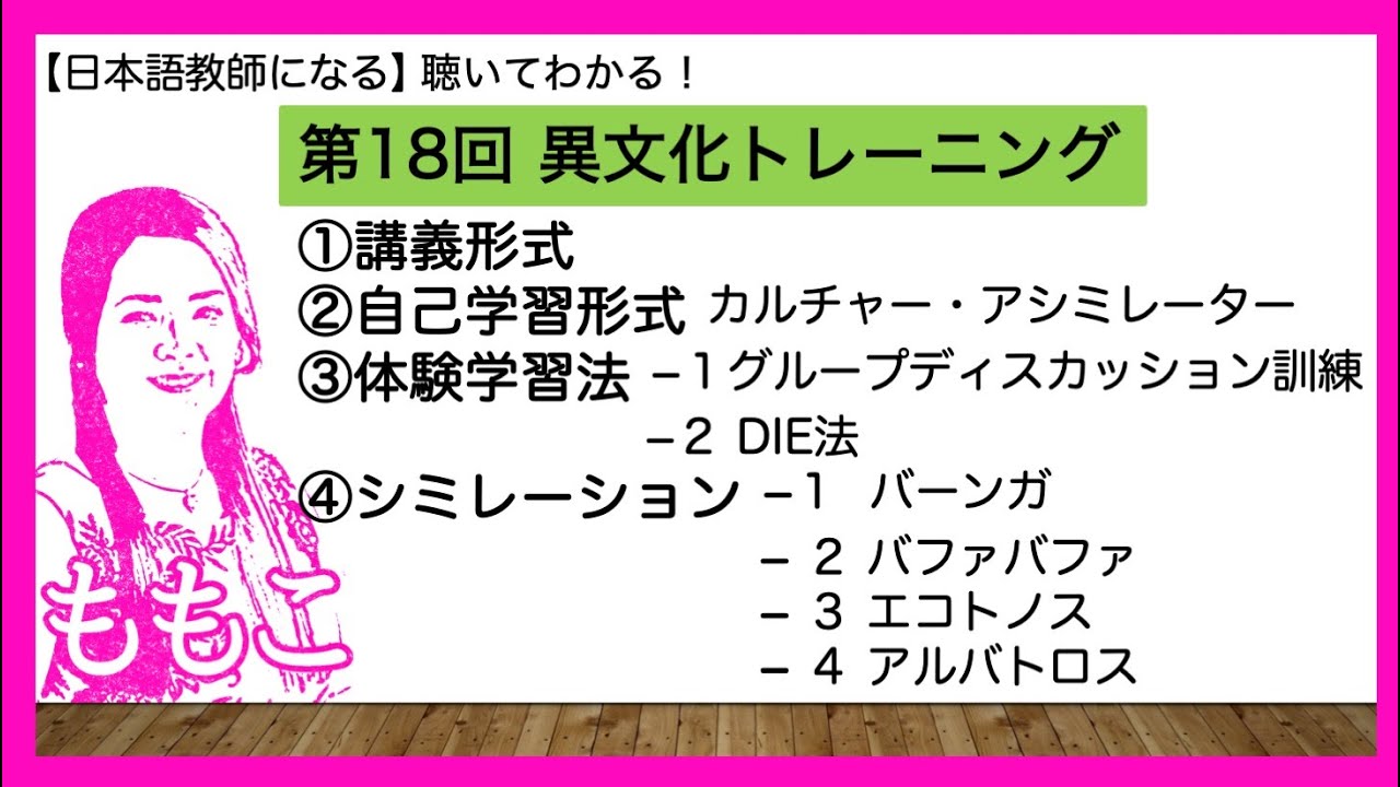 第18回異文化トレーニング　カルチャー・アシミレーター/DIE法/バーンガ/バファバファ/エコトノス/アルバトロス【日本語教師になる/日本語教育能力検定試験】