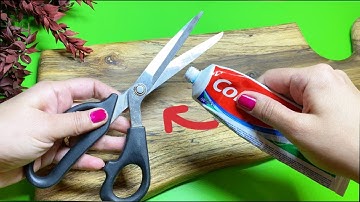 Just put toothpaste on scissors 😳she didn’t expect it to be so effective!any home can use it💥💥