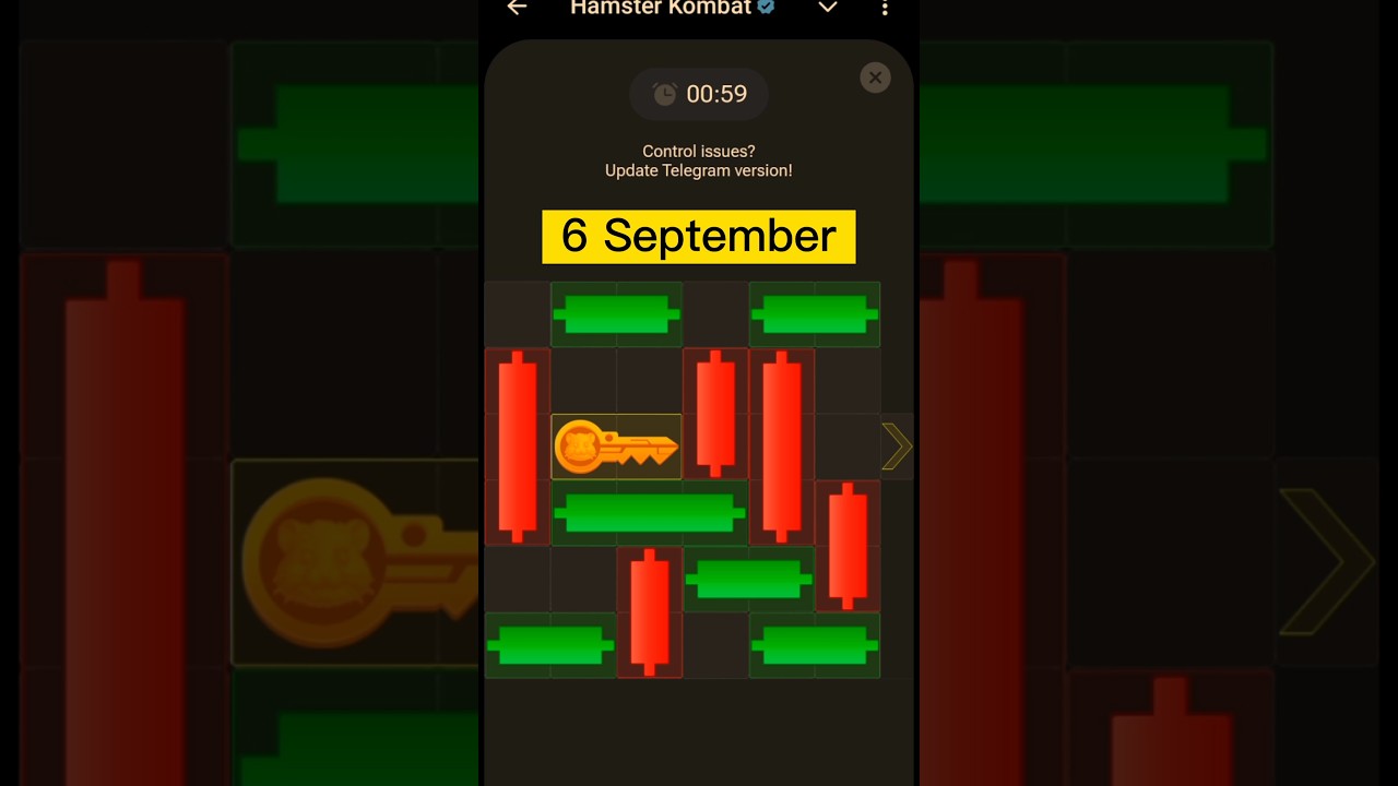 6 September Mini Game Hamster Kombat ! Daily Mini Game Complete 💯✅