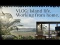 Vlog island life working from home  sewing