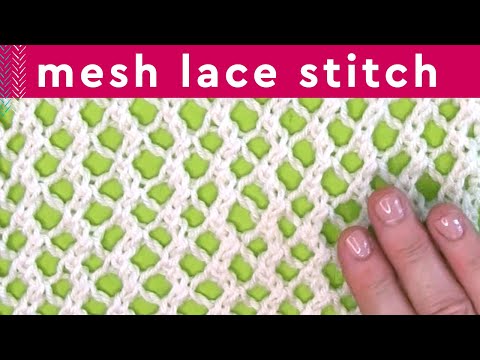 Easy Mesh Lace Knitting Stitch Pattern (4 Row Repeat) 