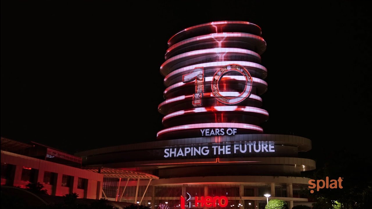 Hero MotoCorp's 10 Years Celebration | Projection Mapping | Splat ...