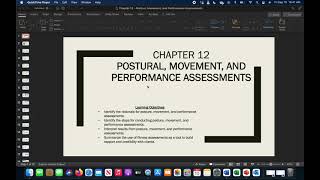 Chapter 12 - Posture, Movement, and Performance Assessments